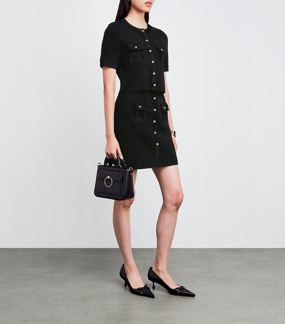 Claudie Pierlot Black Knitted Mini Skirt