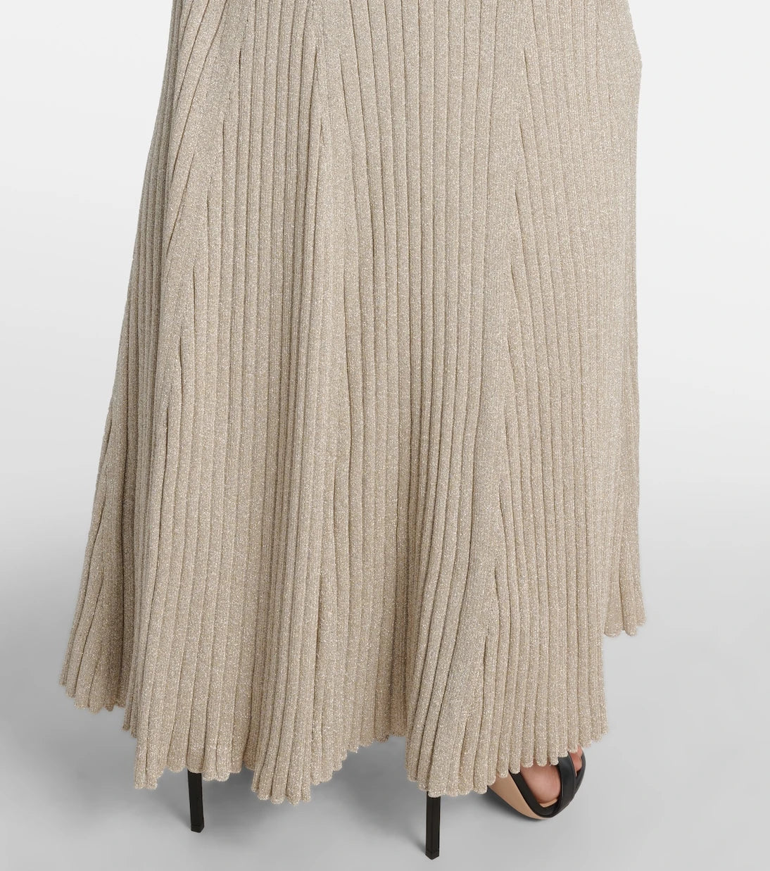 Tom Ford - Ribbed-knit halterneck lamé maxi dress