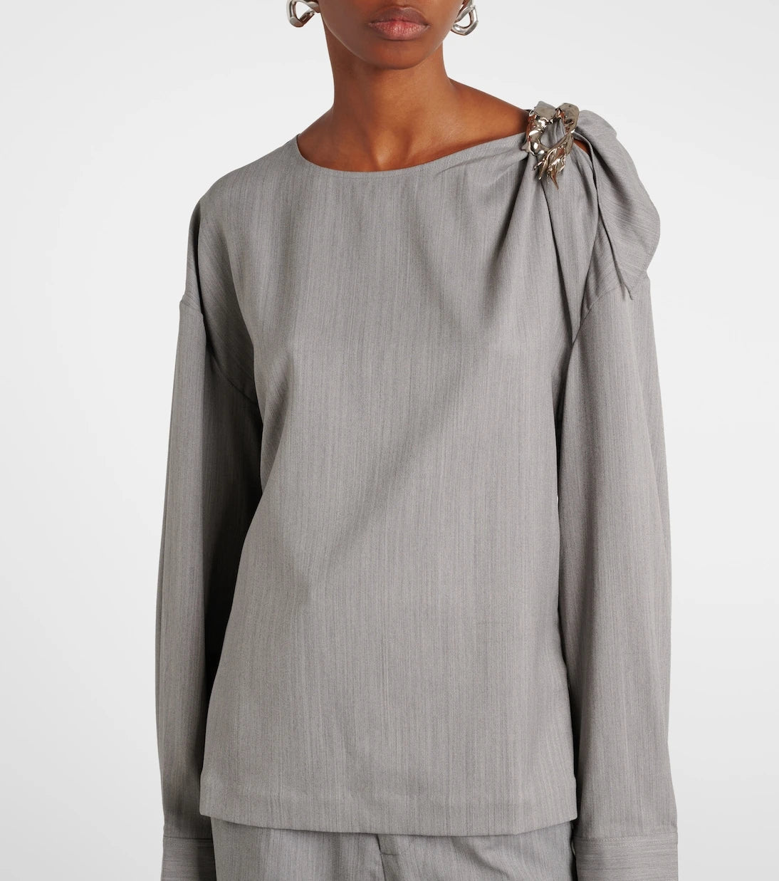 Jacques Wei - Embellished wool blouse
