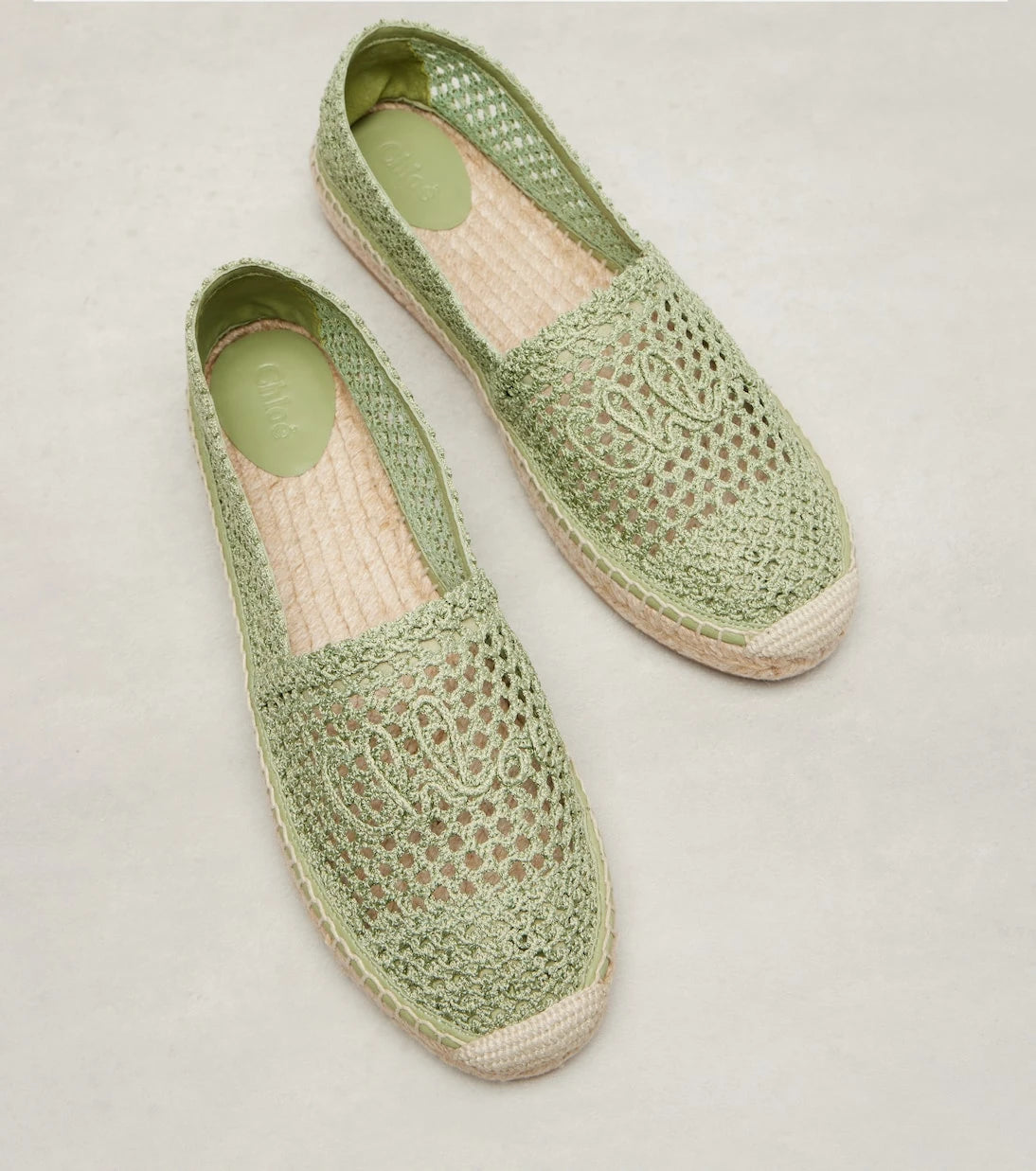 Chloé - Isla leather-trimmed crochet espadrilles