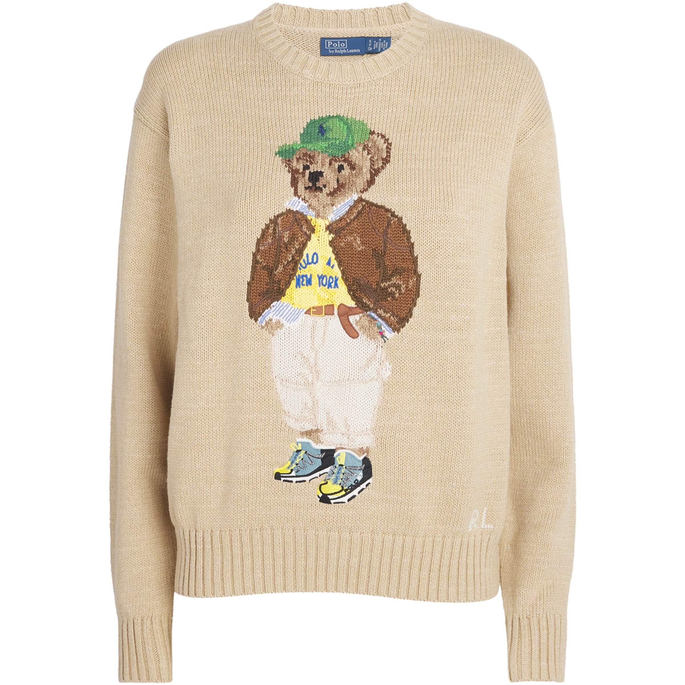 Brown Cotton Polo Bear Sweater