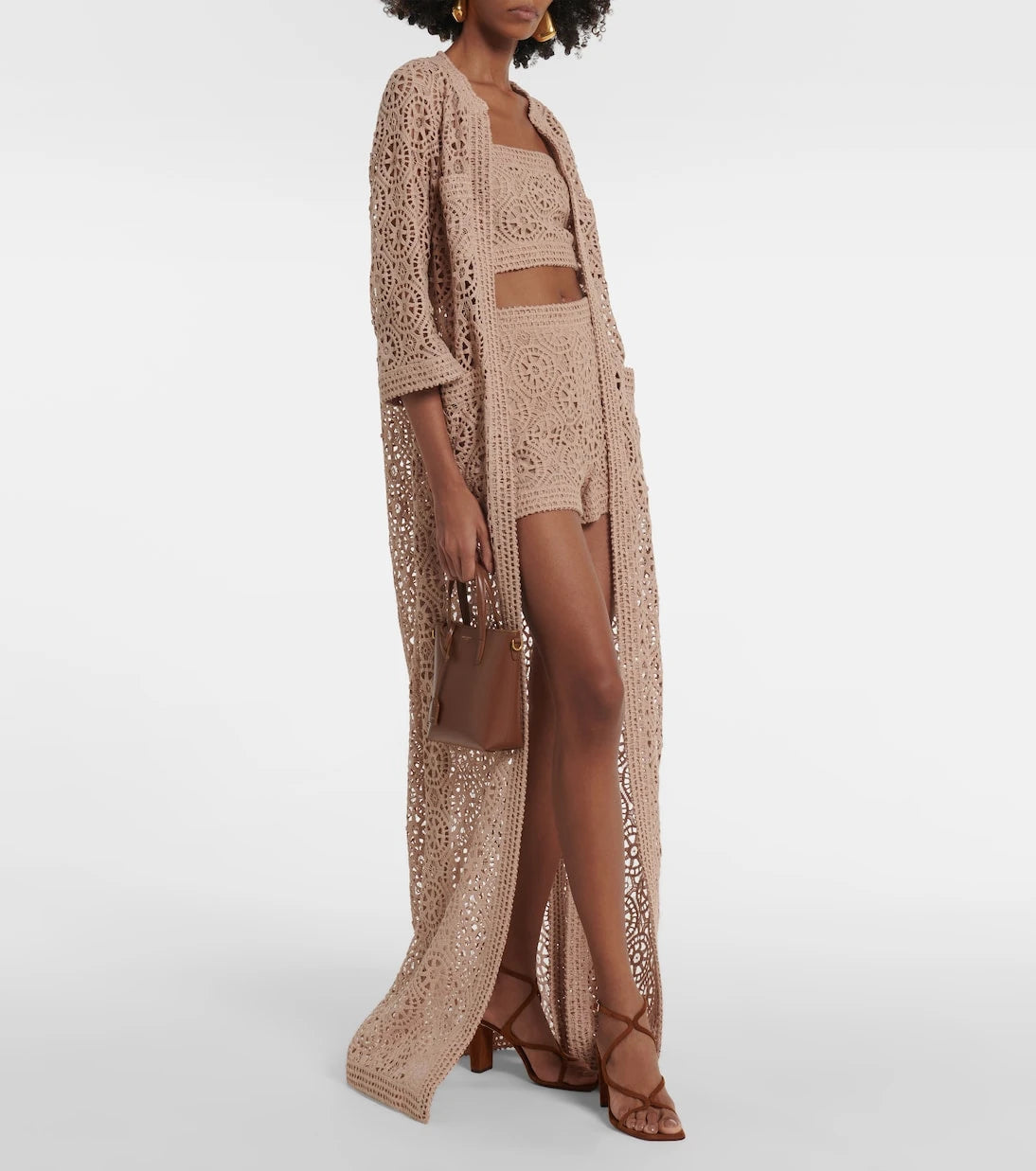 Elie Saab - Macramé cotton-blend shorts