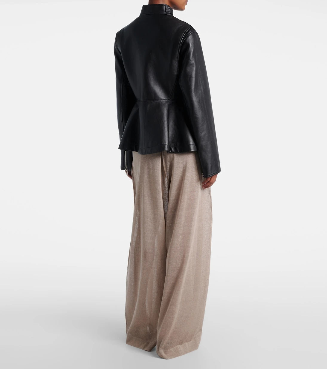 Alaïa - Peplum leather jacket
