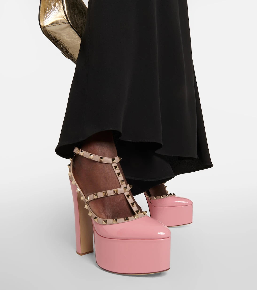 Valentino Garavani - Rockstud patent leather platform pumps