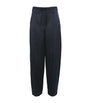 Blue Double-Waistband Tailored Trousers