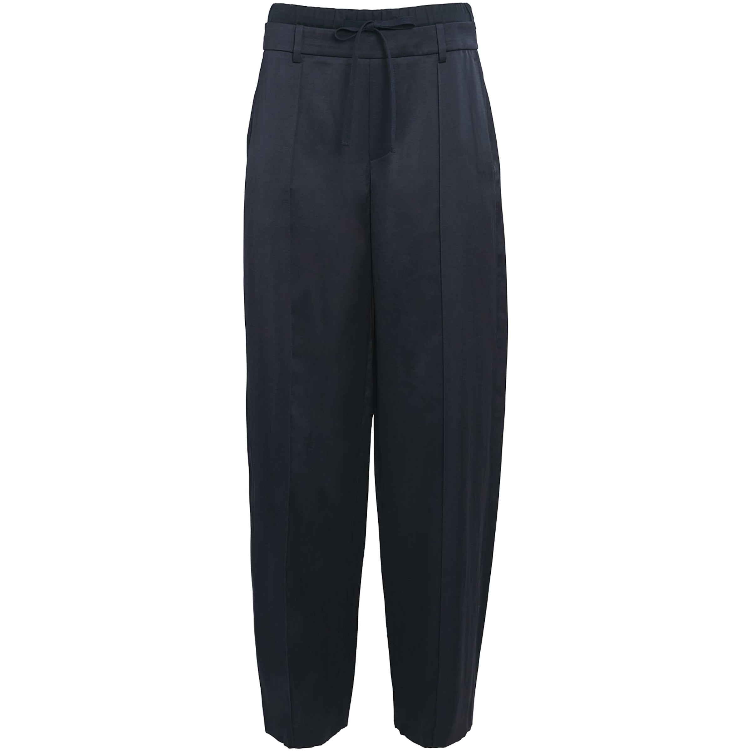 Blue Double-Waistband Tailored Trousers