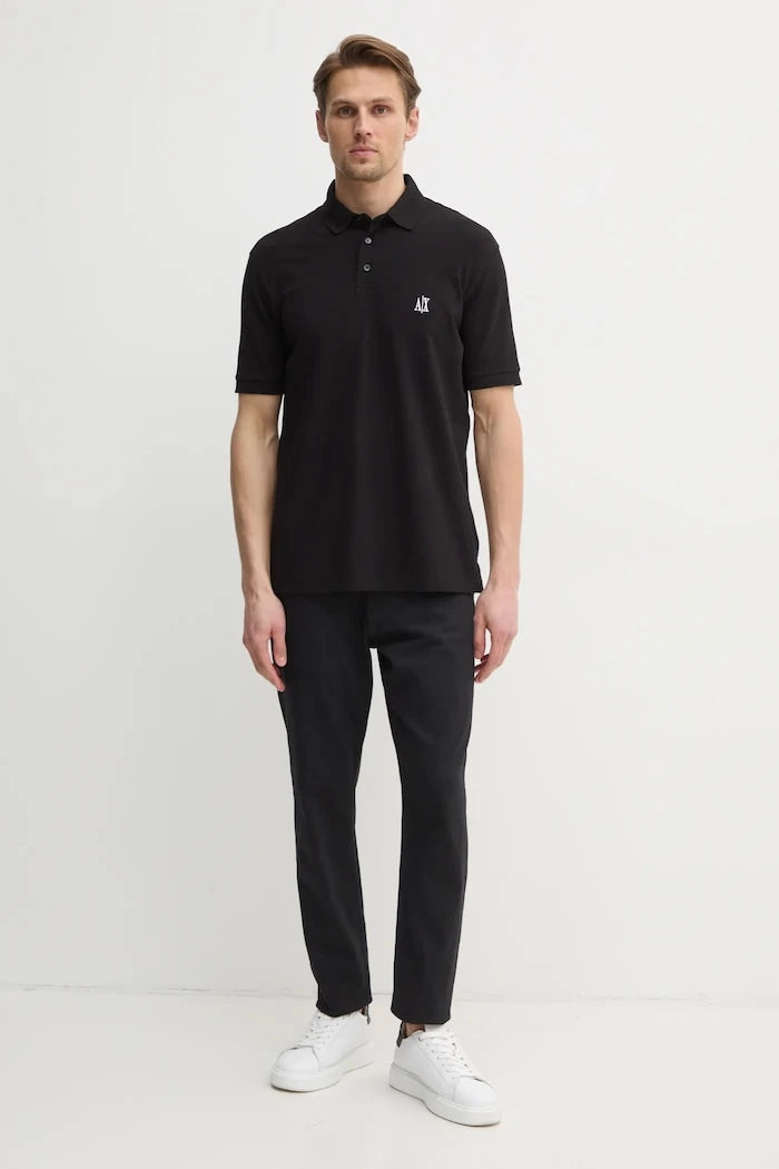 Памучна тениска с яка Armani Exchange