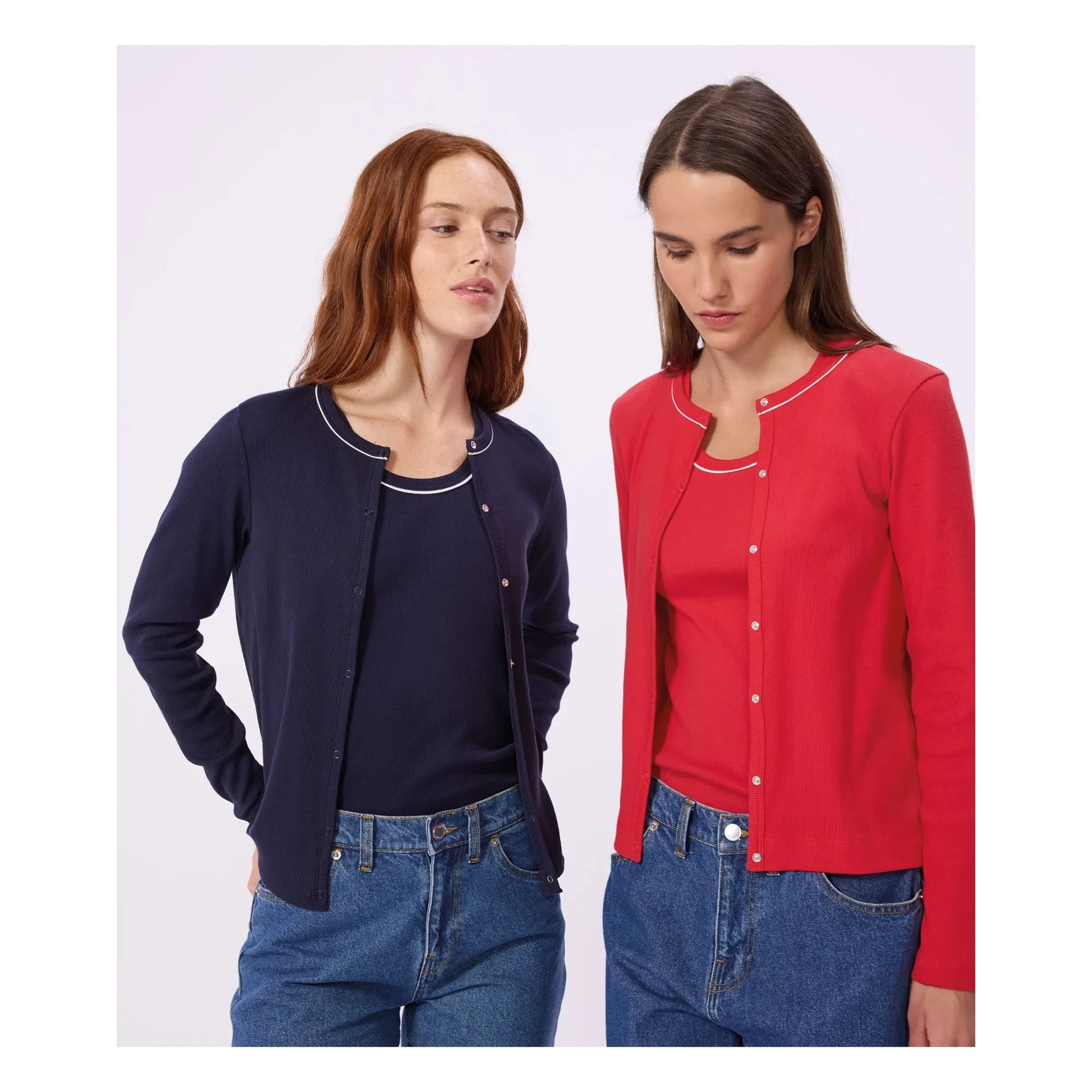Petit Bateau - Plain ribbed cardigan | Navy blue