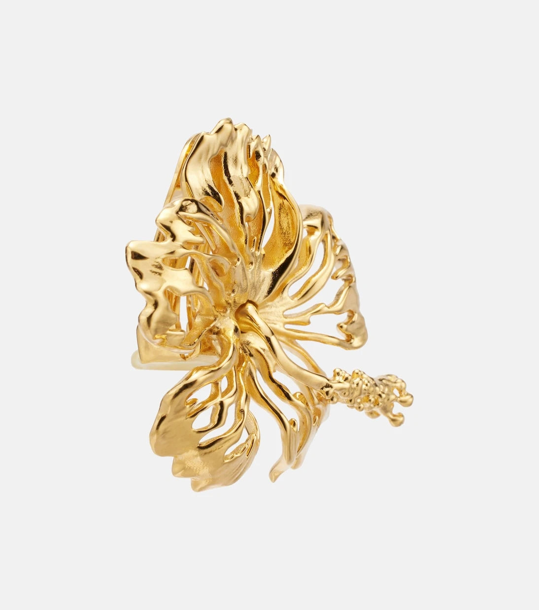 Oscar de la Renta - Hibiscus clip-on earrings