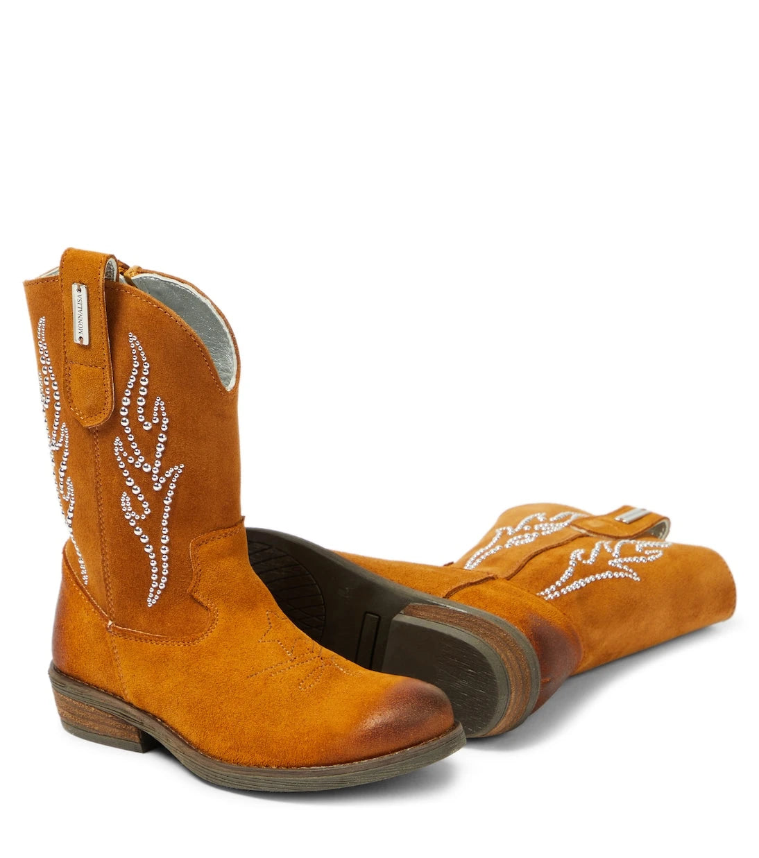Monnalisa - Studded suede cowboy boots