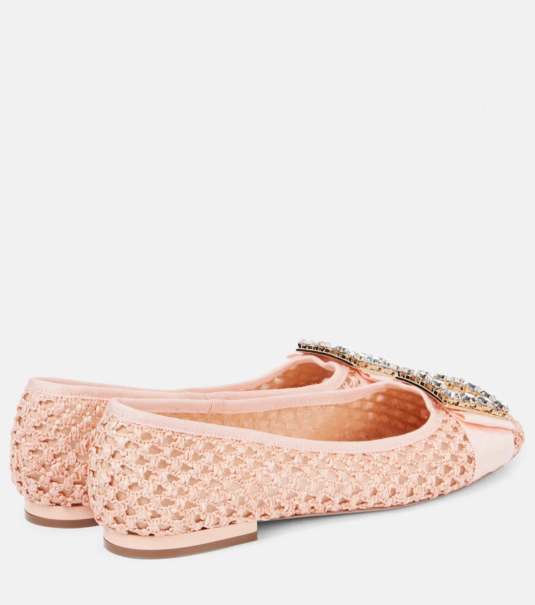 Roger Vivier - Tres Vivier embellished raffia ballet flats