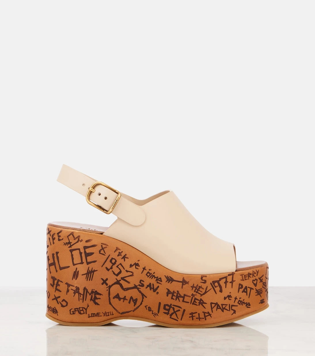 Chloé - Maxime debossed leather wedges