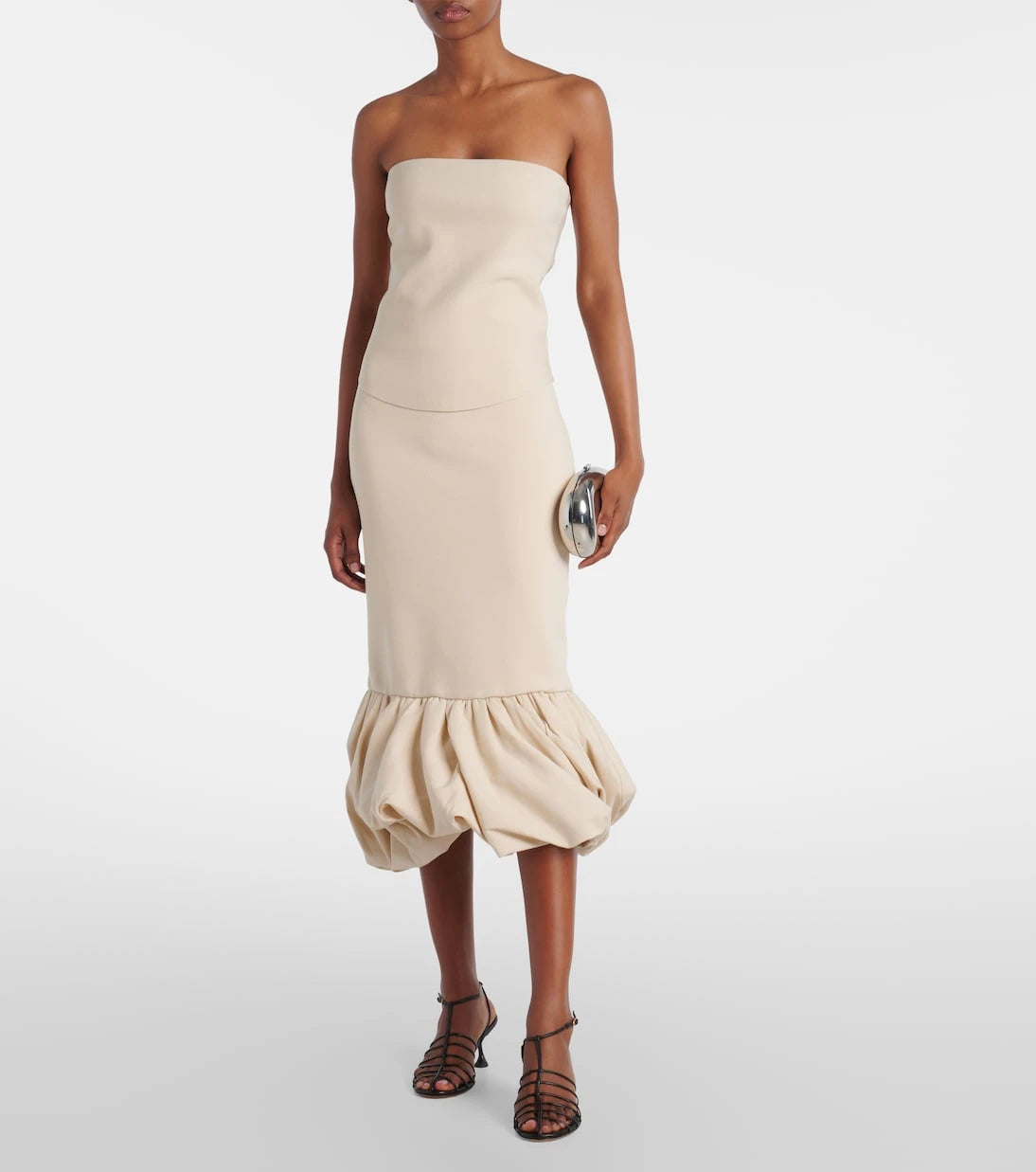 Simkhai - Camille ruffled linen-blend midi skirt