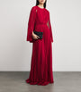 Red Silk-Georgette Pleated Gown