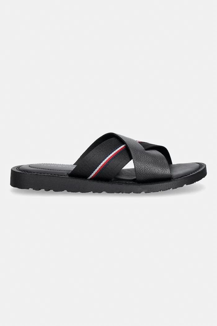 Tommy Hilfiger чехли мъжки от кожа CORE HILFIGER LTH CRISS C SANDAL