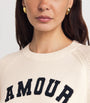 Maje White Wool-Blend Amour Sweater