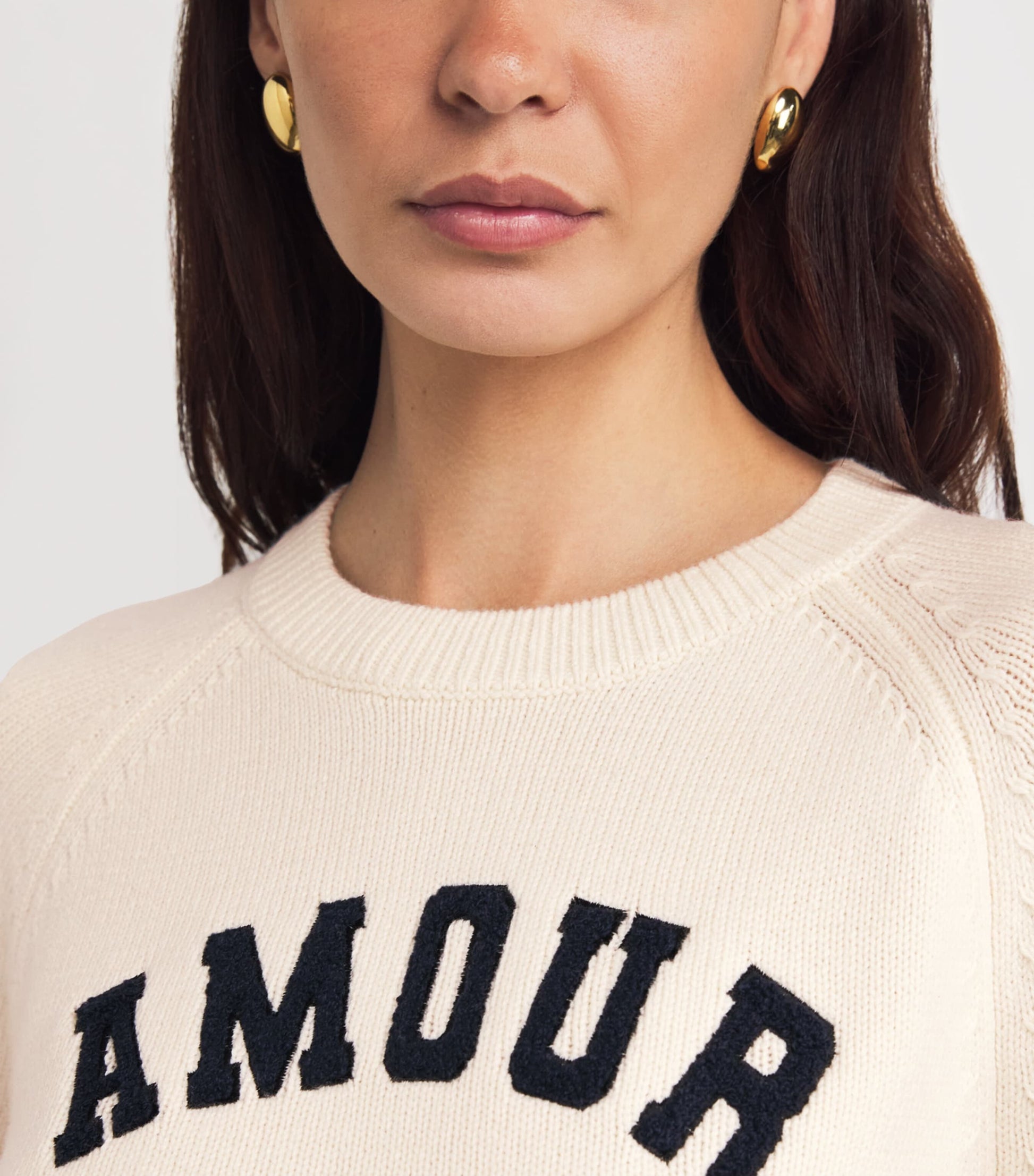 Maje White Wool-Blend Amour Sweater