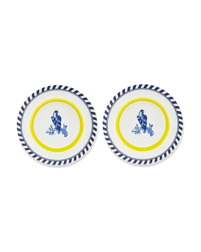 POLSPOTTEN bird patterned 27 cm Tabak Seti (2 parça)