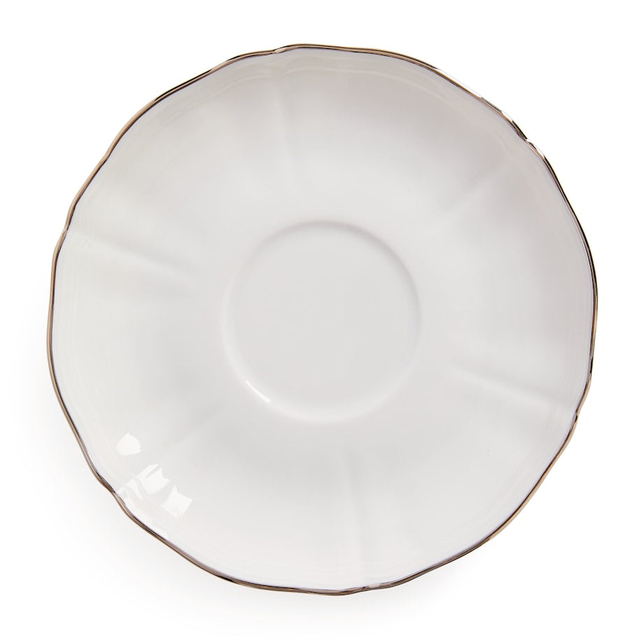 GINORI 1735 Porcelain Corona Platino Tea Saucer (15cm)