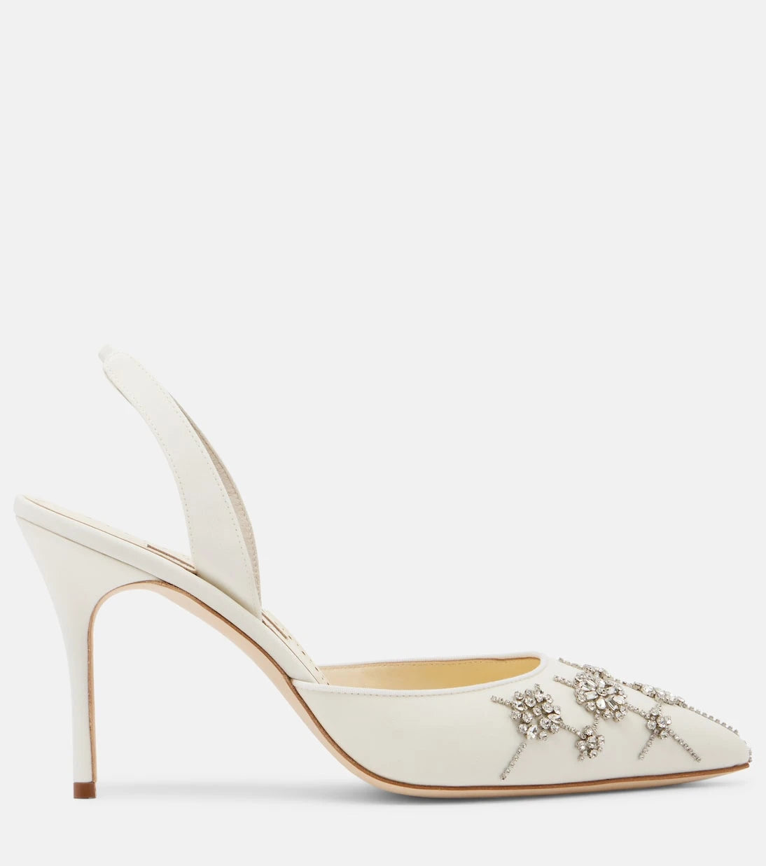 Manolo Blahnik - Ralyne 90 crêpe de chine slingback pumps