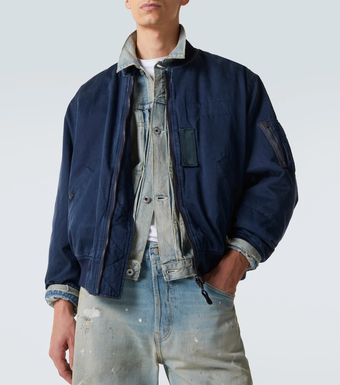 A.Presse - Vintage silk and cotton bomber jacket