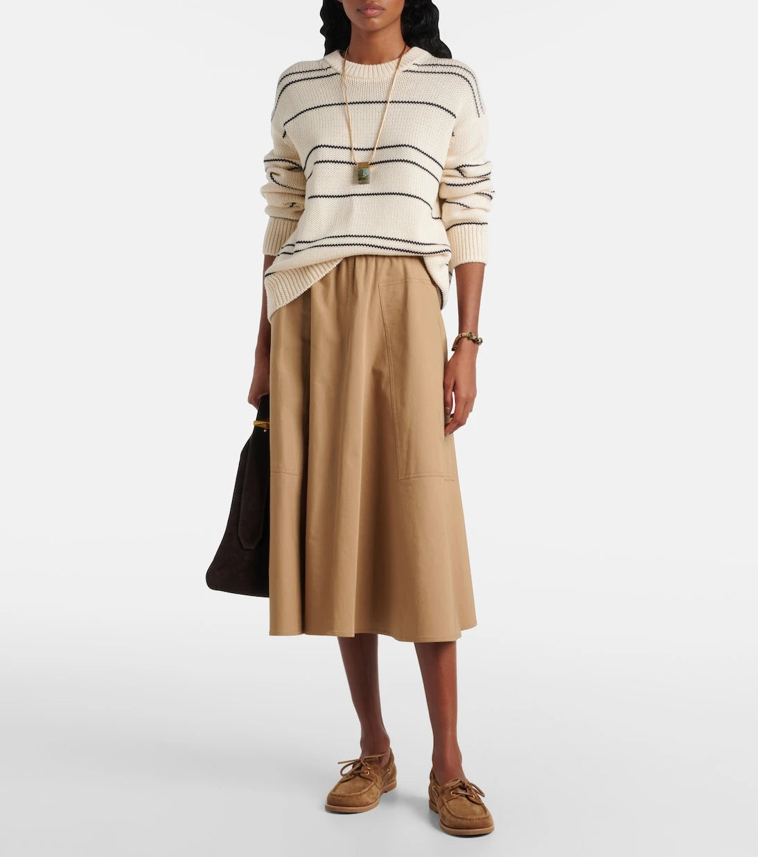 Vince - Cotton-blend midi skirt