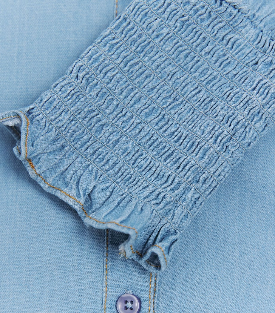 Blue Cotton Chambray Blouse