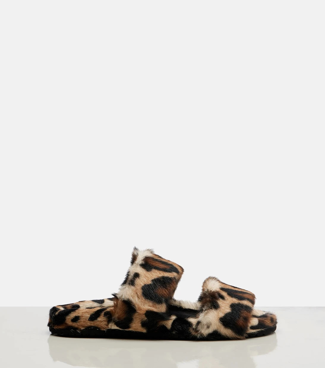 Dolce&Gabbana - Leopard-print shearling slides