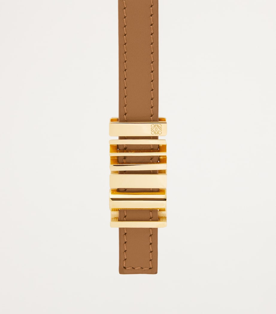 LOEWE Brown Leather Graphic Belt