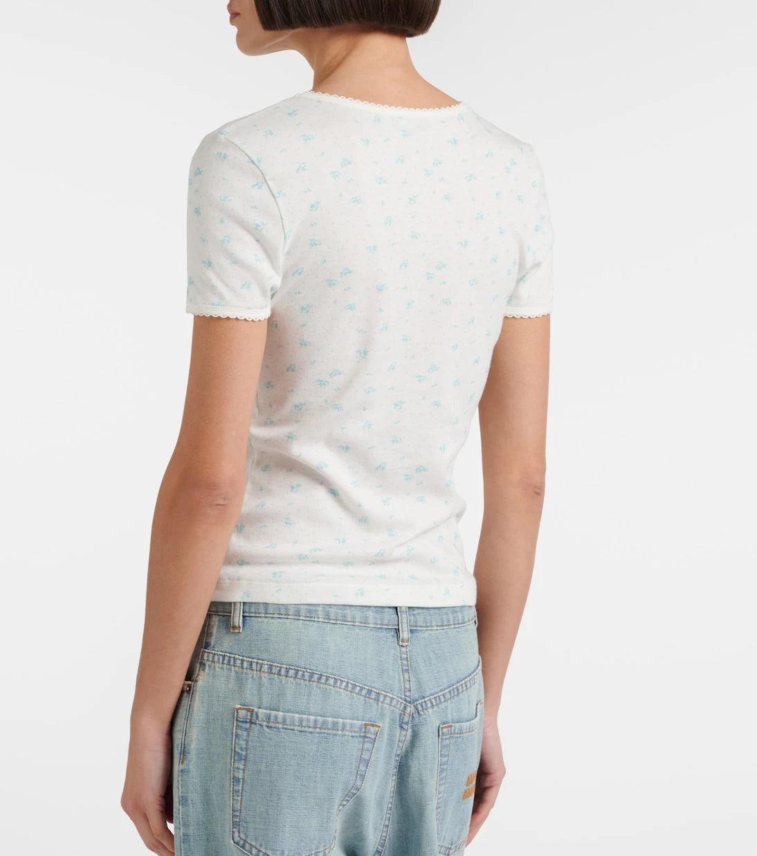 Miu Miu - Floral cotton jersey T-shirt