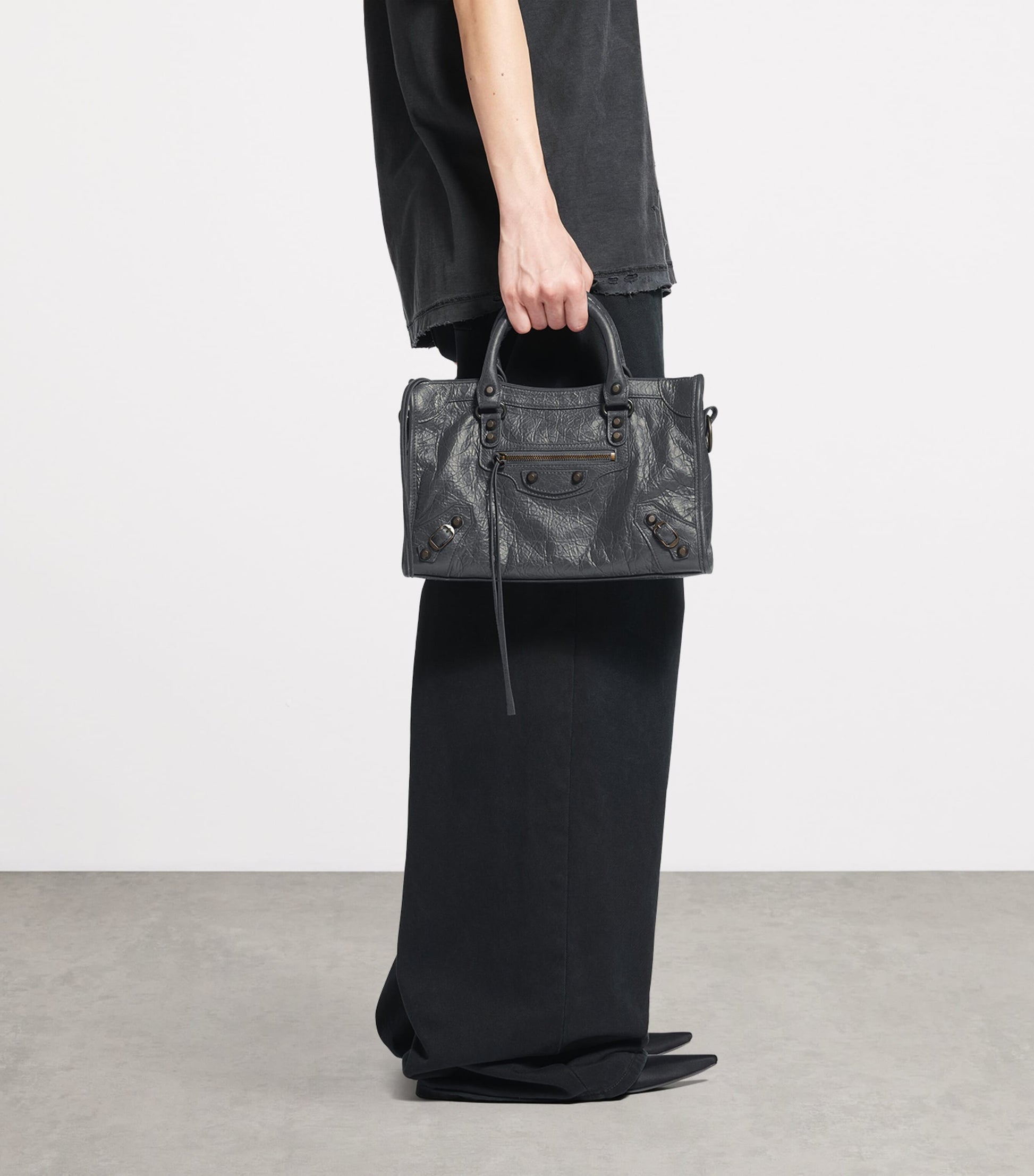 Balenciaga Grey Small Leather Le City Top-Handle Bag