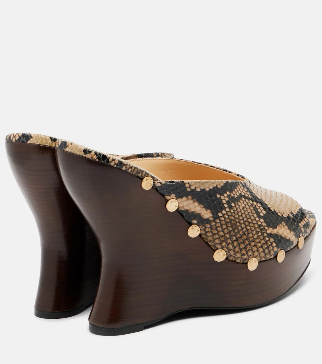 Magda Butrym - Snake-effect leather wedge mules
