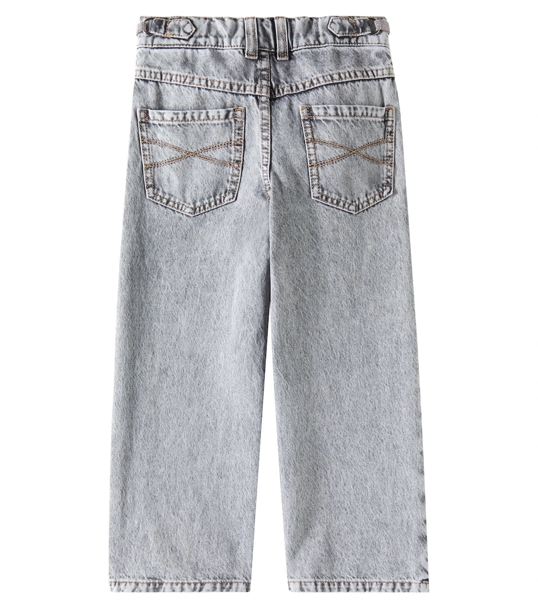 Brunello Cucinelli Kids - جينز مستقيم بتفاصيل مونيللي