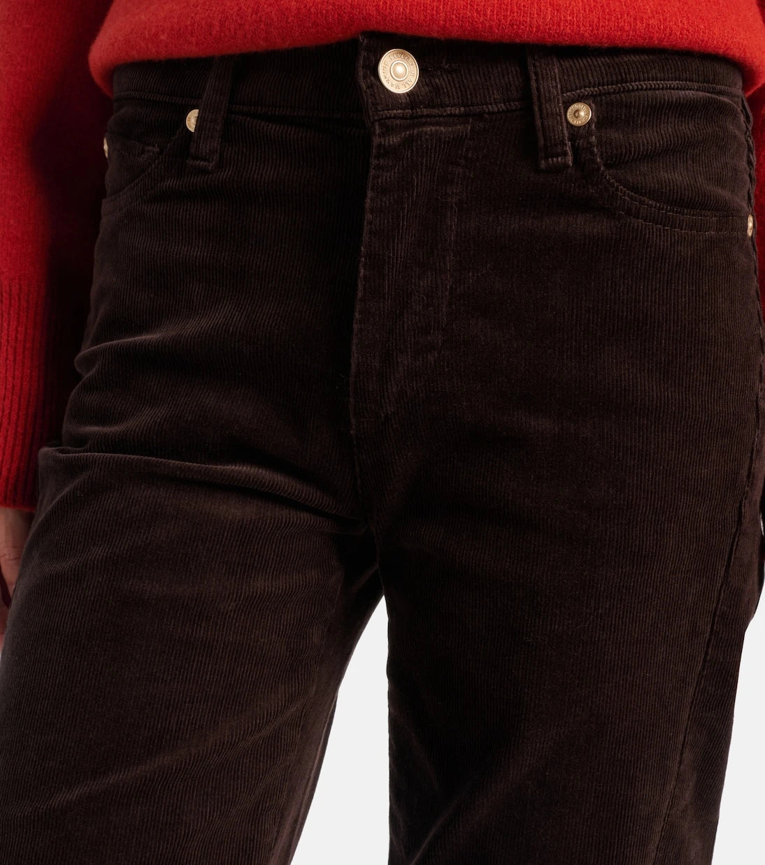 7 For All Mankind - بنطال تويستد دوجو واسع من الكوردروي بدون خياطة