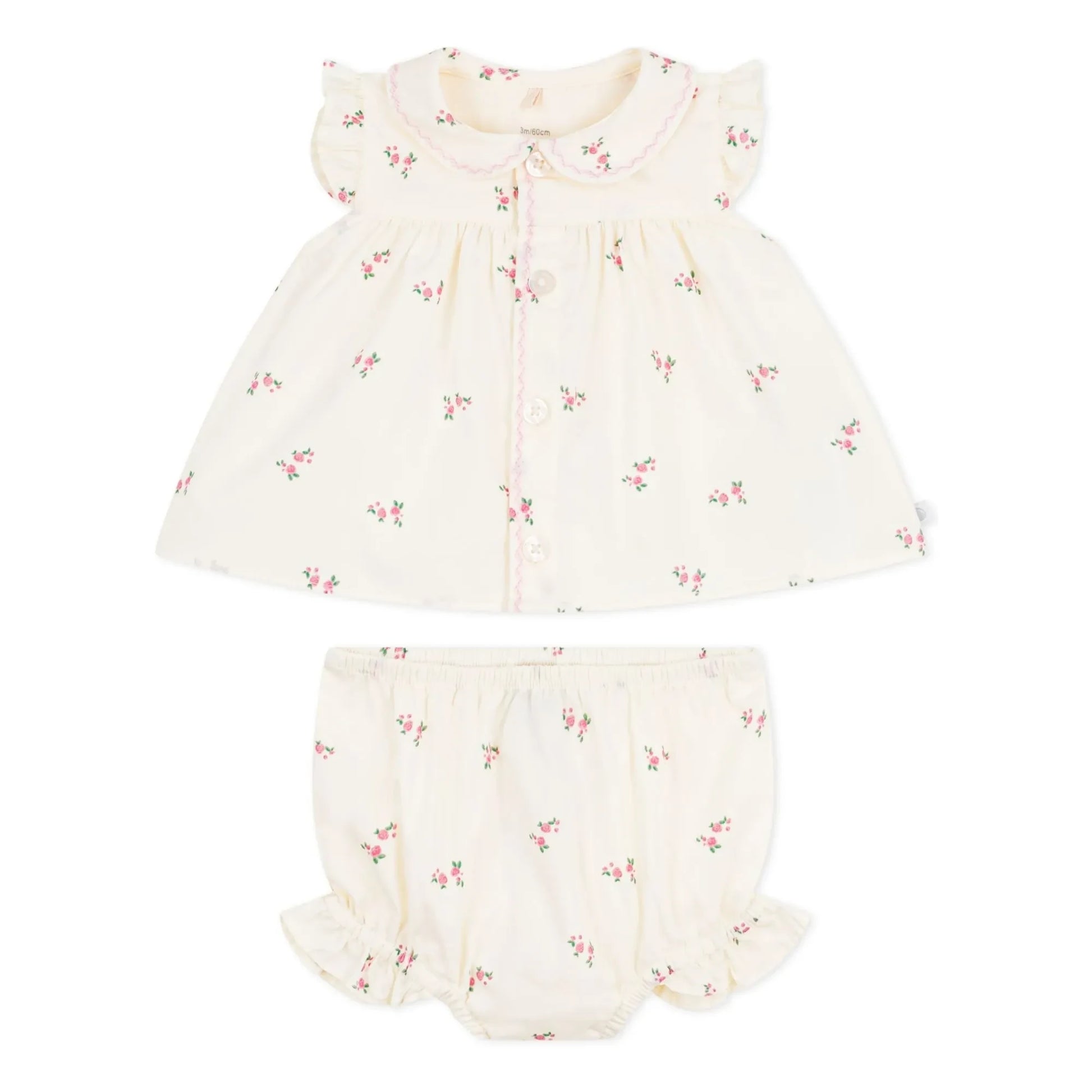 Petit Bateau - Organic cotton poplin blouse and bloomer set | Ecru