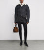 Jacquemus Navy Shearling-Trim Denim Bomber Jacket
