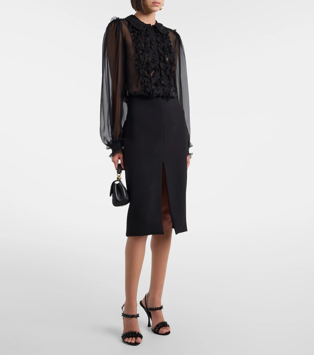 Dolce&Gabbana - Ruffled sheer silk blouse
