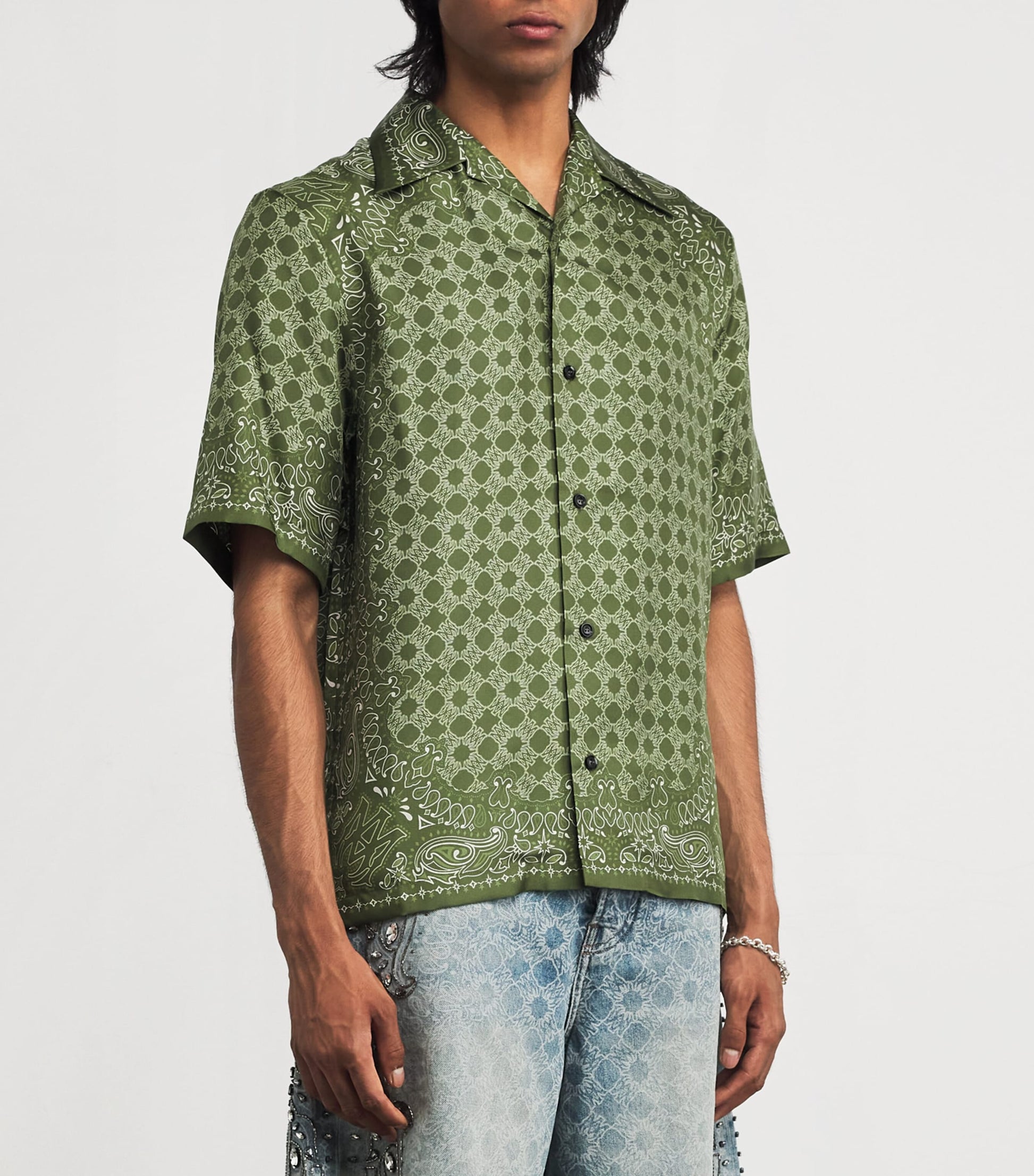 Silk Bandana Print Shirt
