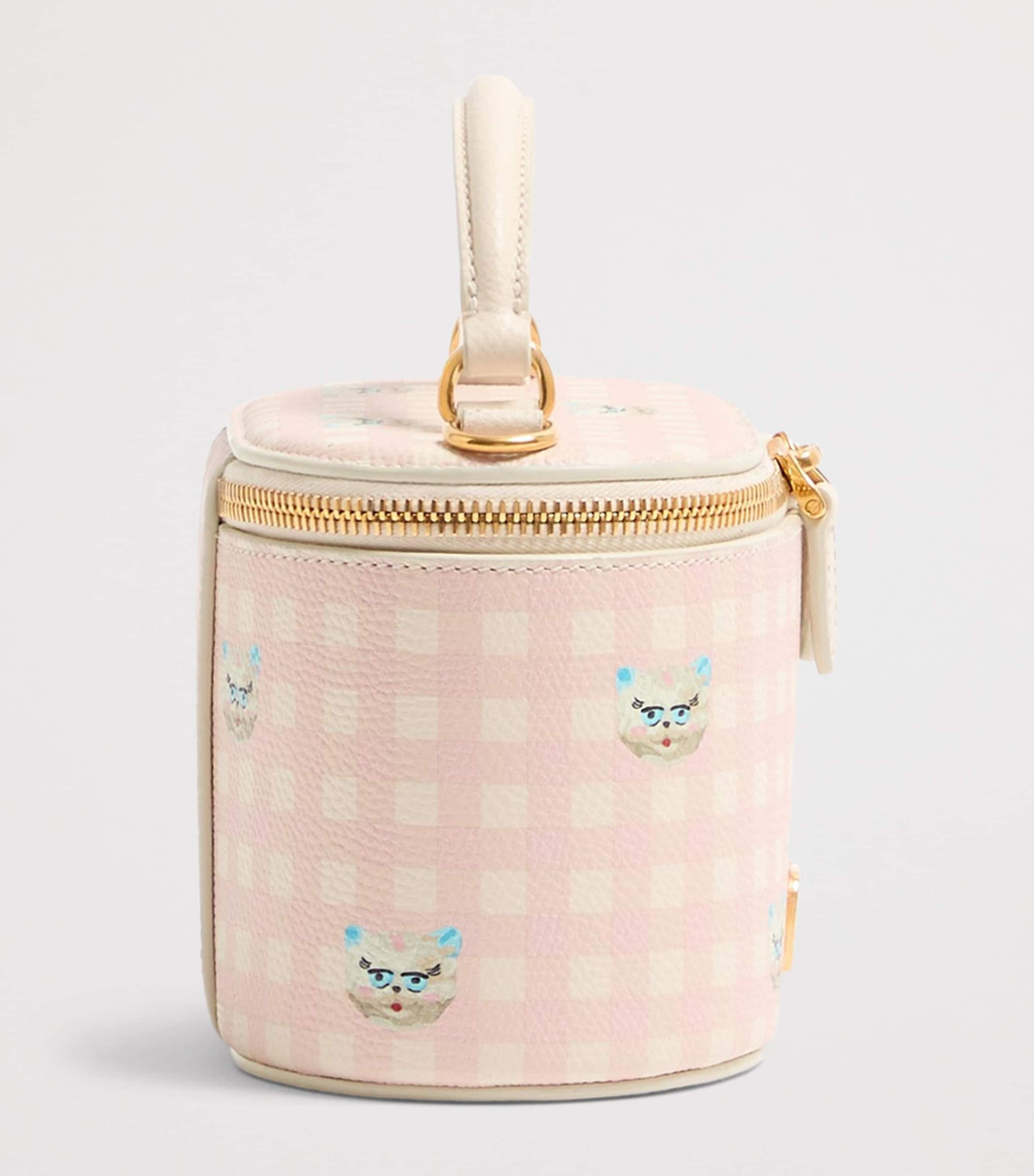 Valentino Garavani Pink Mini Leather Vanity Case Top-Handle Bag