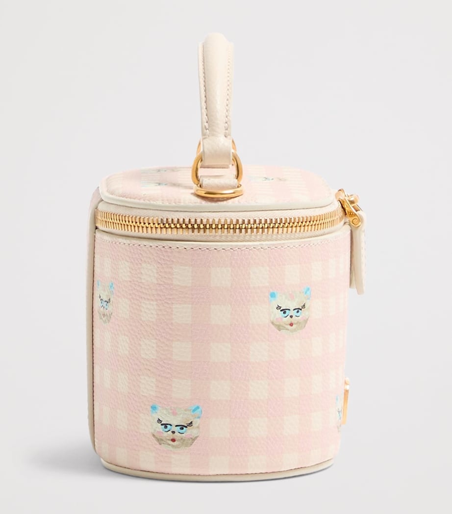 Valentino Garavani Pink Mini Leather Vanity Case Top-Handle Bag