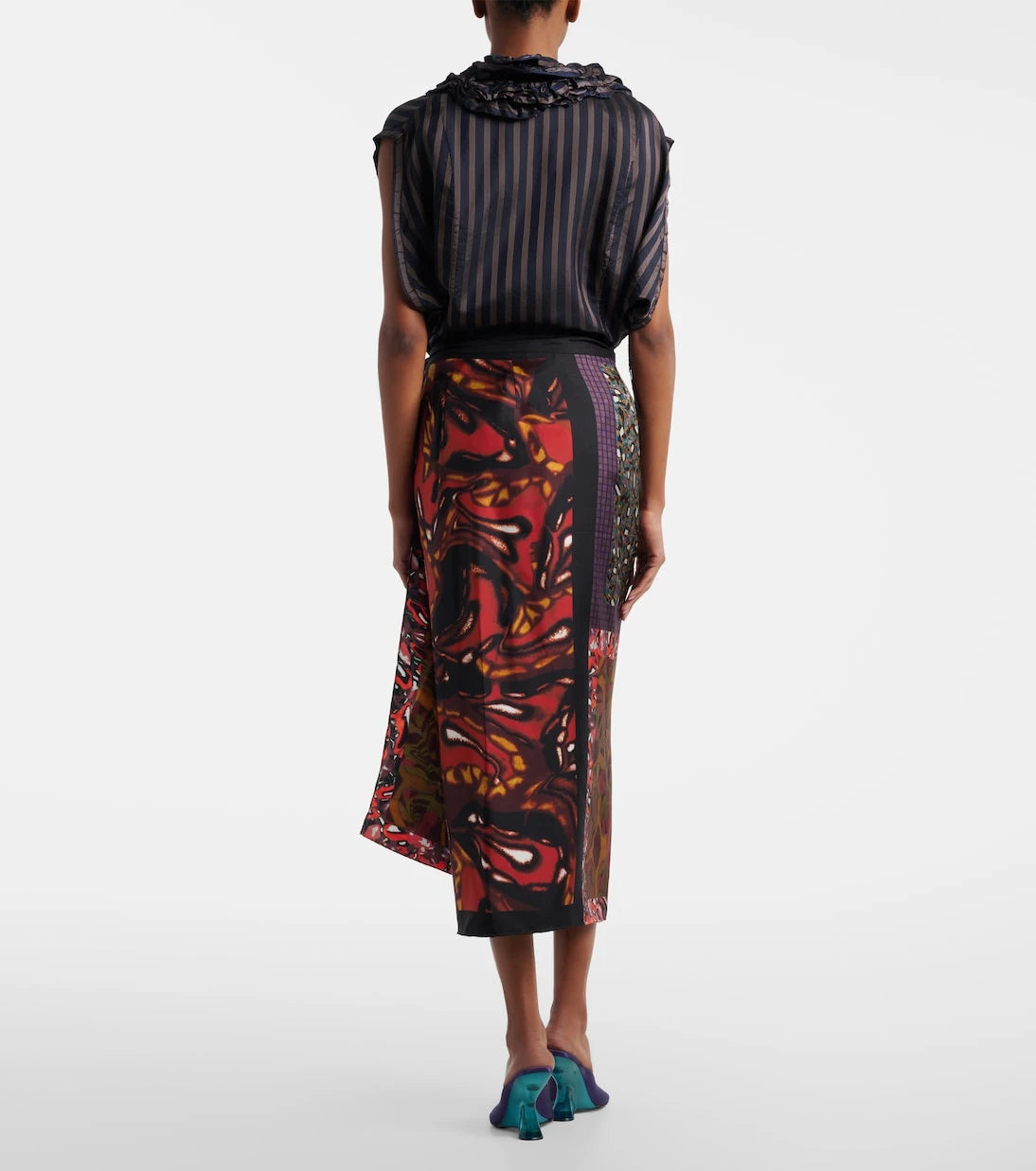 Dries Van Noten - Scarfy printed silk wrap skirt