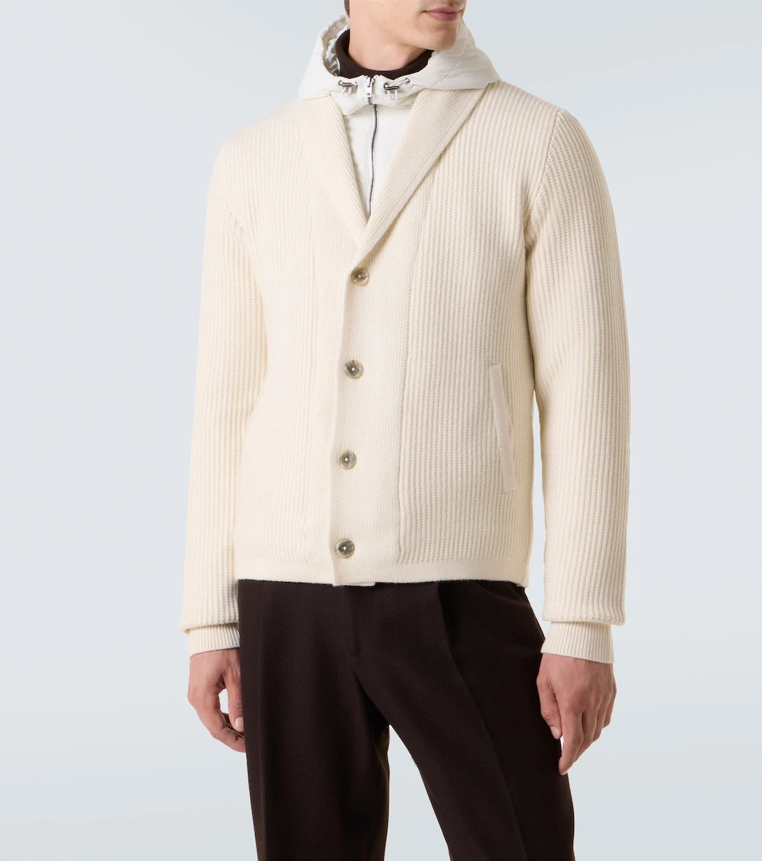 Herno - Ribbed-knit wool cardigan