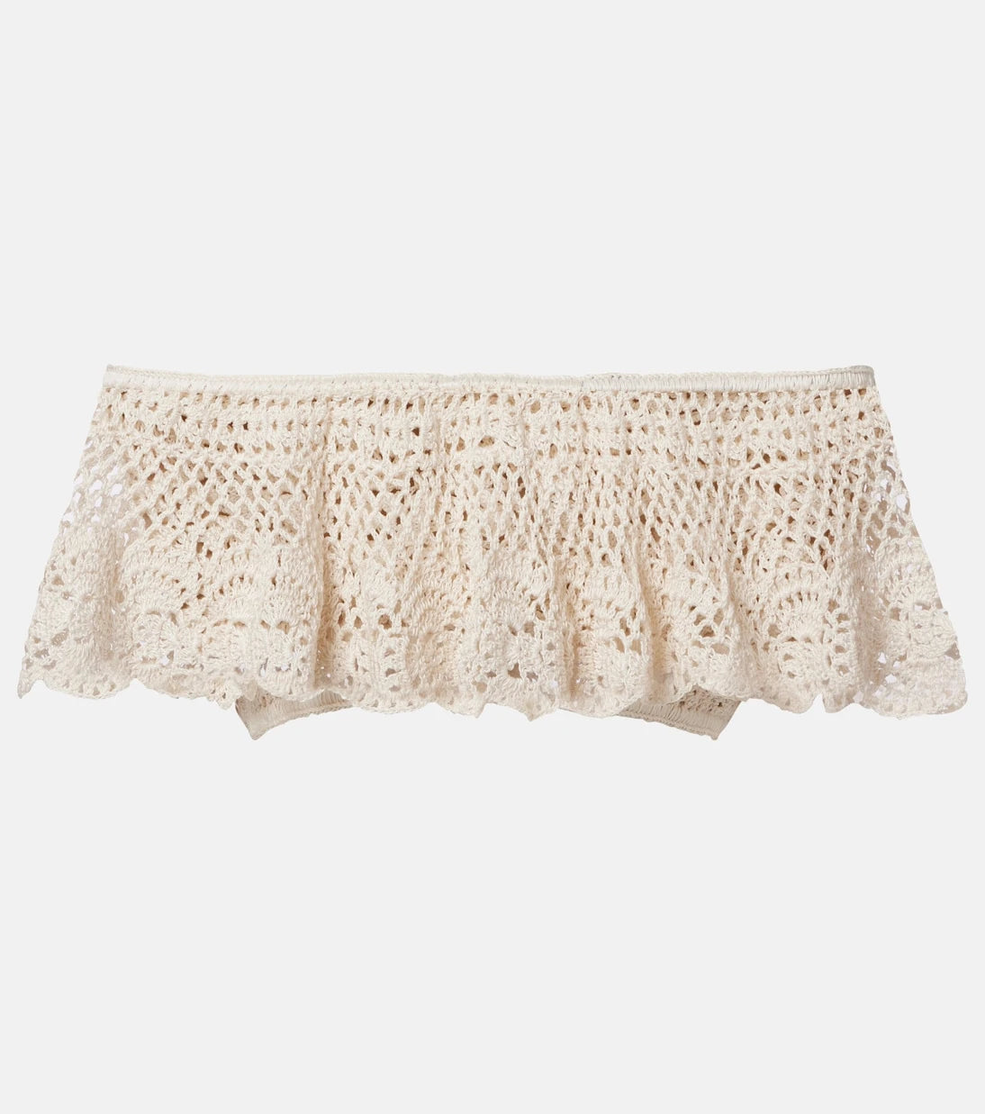 Anna Kosturova - Filigree crochet off-shoulder cotton crop top