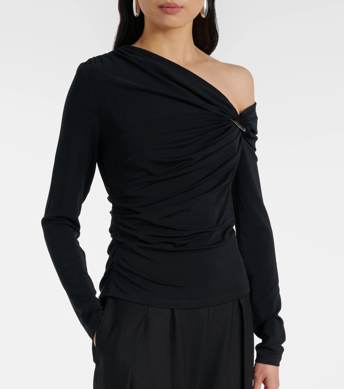 Veronica Beard - Lozea asymmetric ruched jersey top
