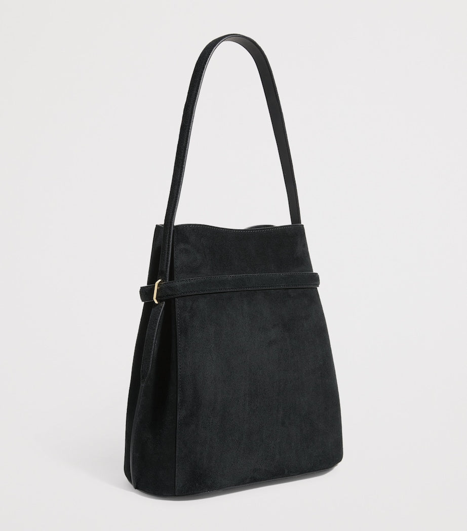 Toteme Black Suede Bucket Shoulder Bag