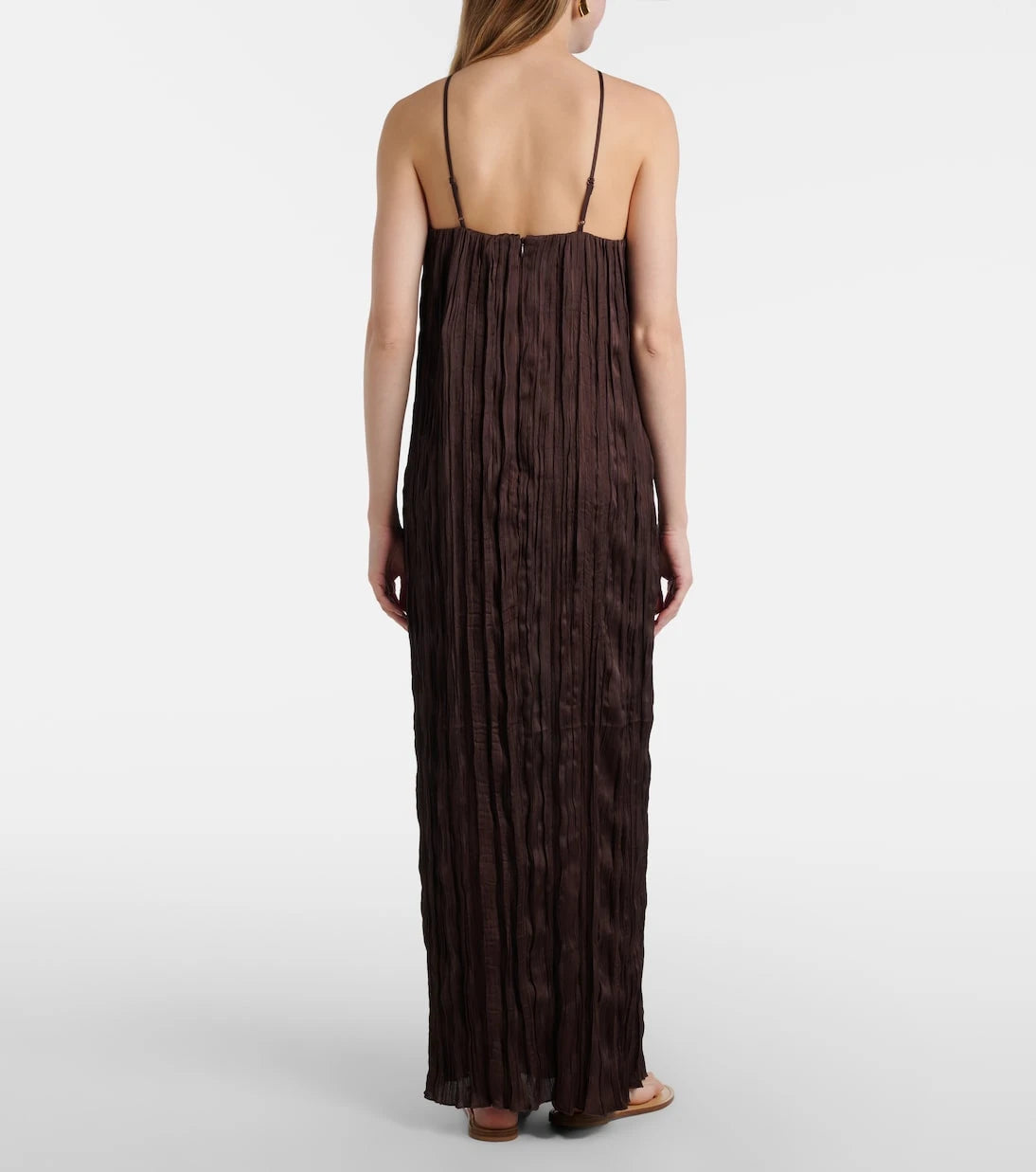 Staud - Akari plissé halterneck maxi dress