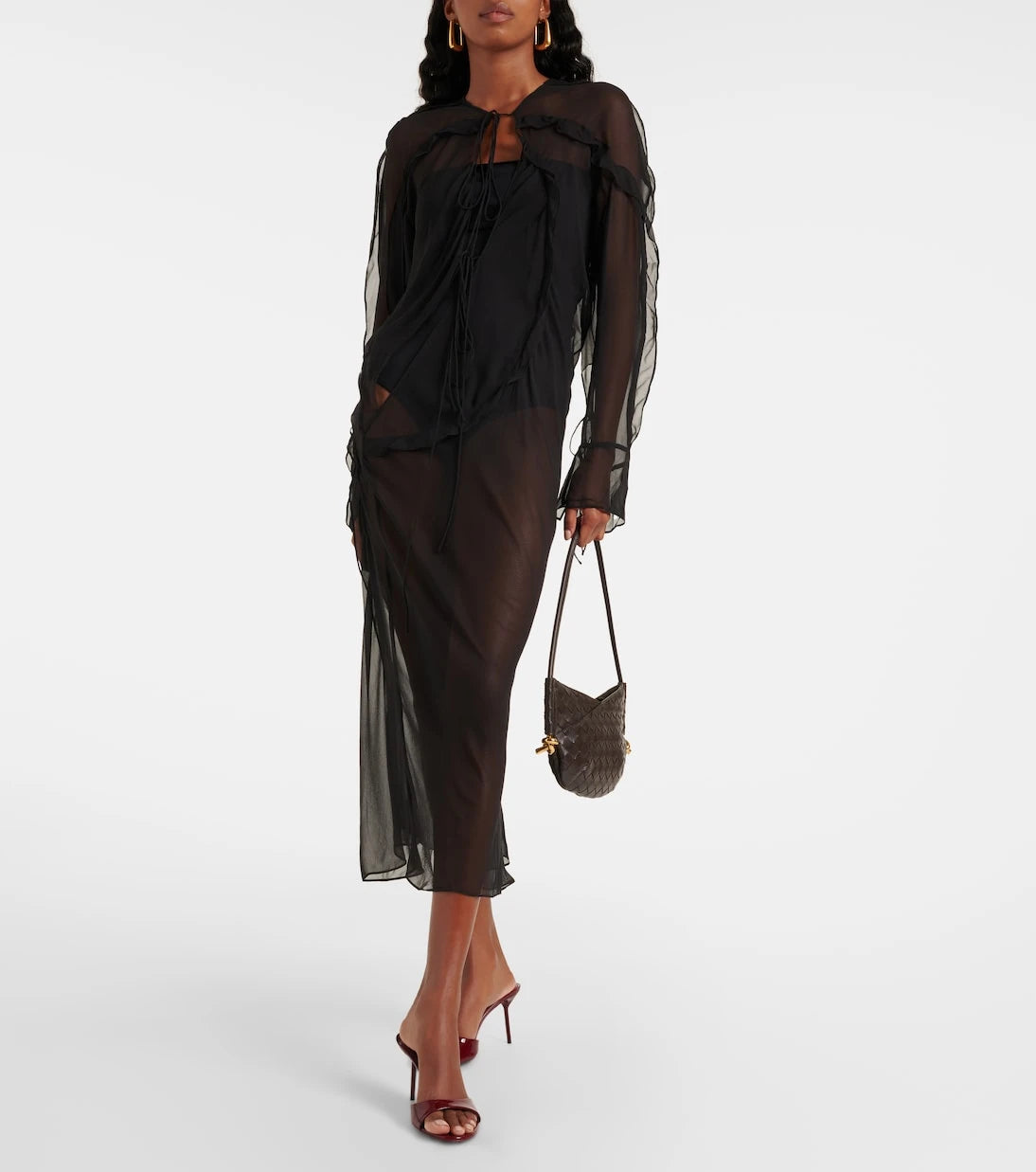 Christopher Esber - Ruffled silk midi dress