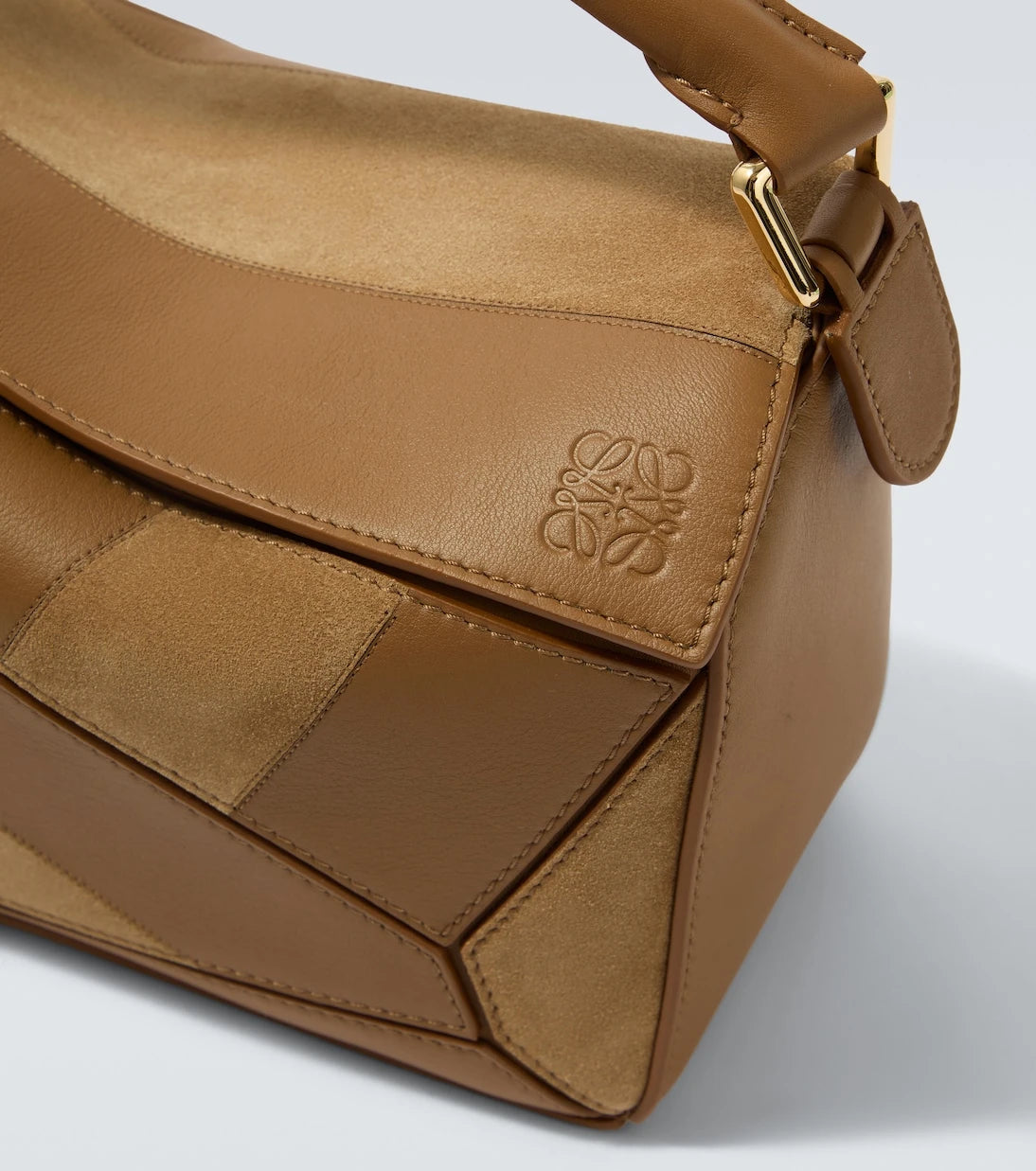 Loewe - Puzzle Küçük boy deri ve süet omuz çantası