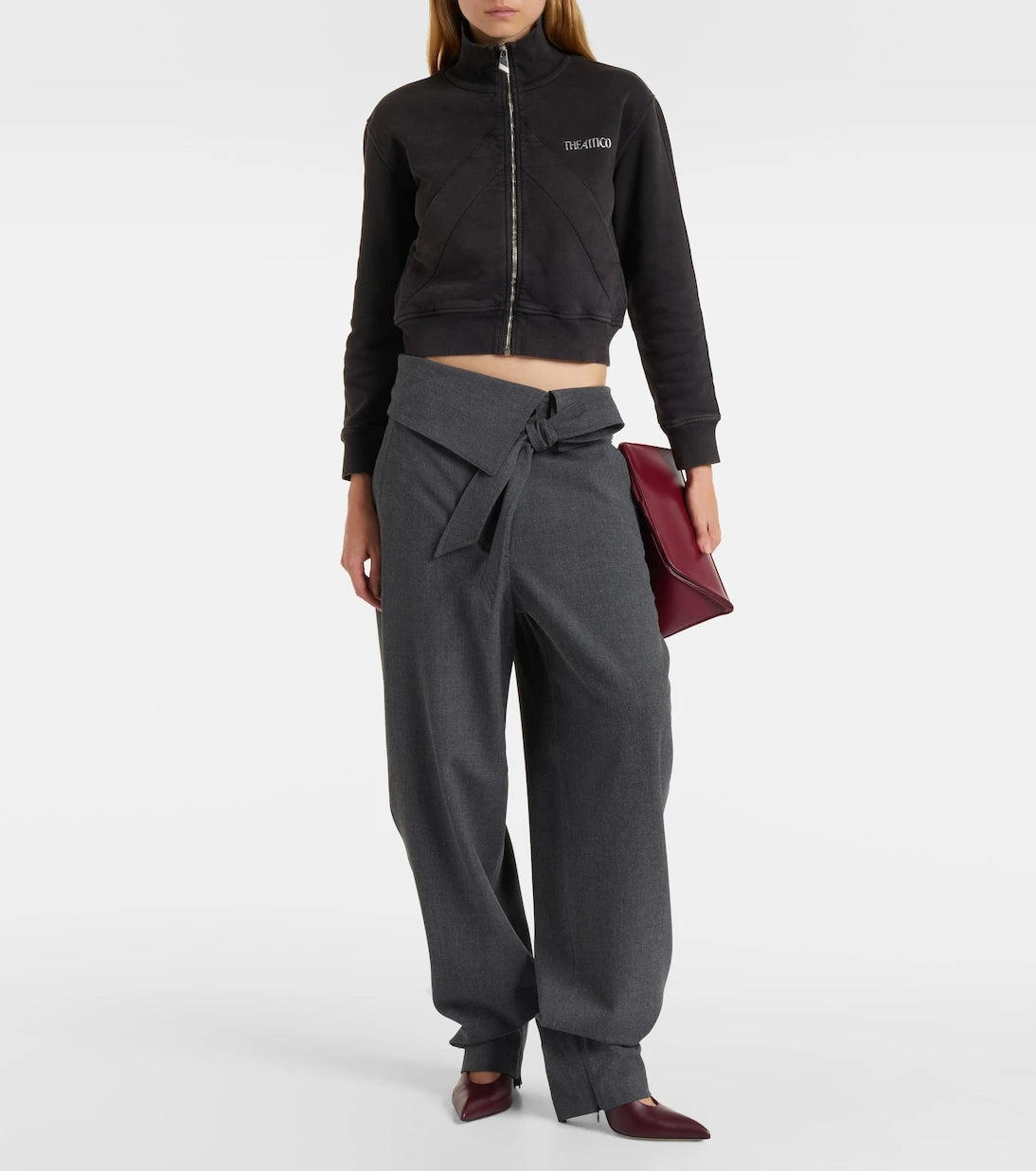 The Attico - Cropped cotton sweatshirt