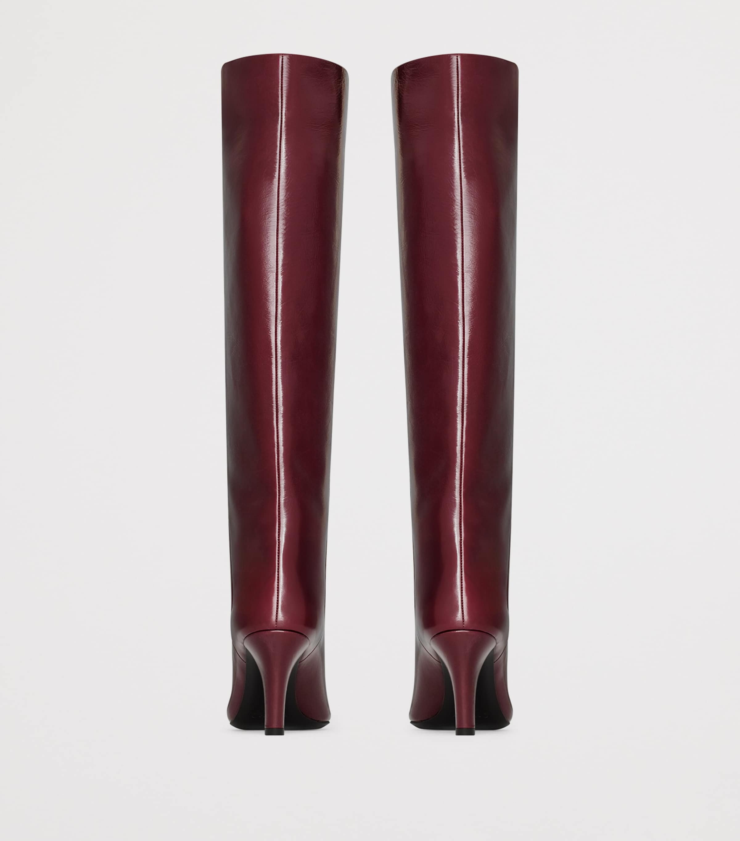 Saint Laurent Pink Patent Leather Jill Knee-High Boots 75